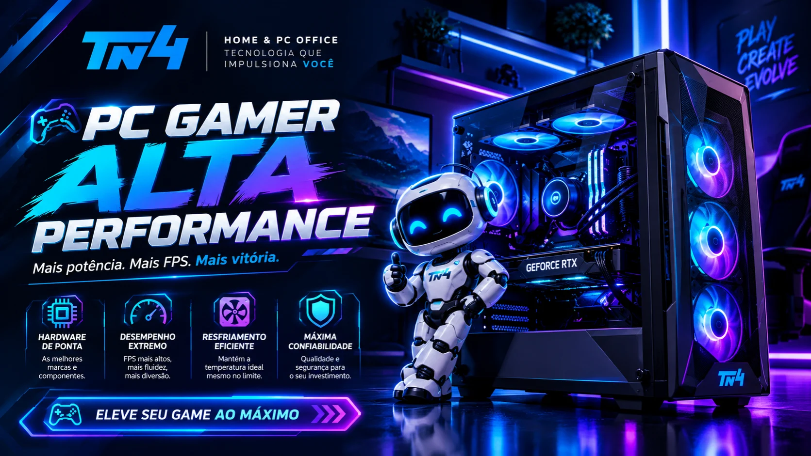 PC Gamer de alta performance: mais potência, mais FPS, mais vitória